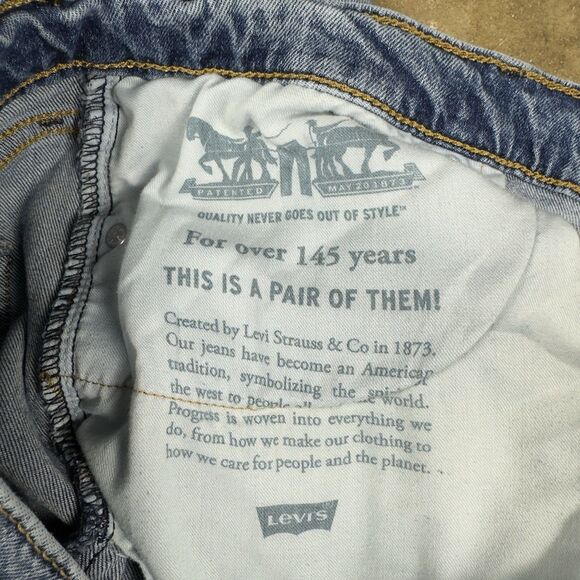 Levi’s 514 Straight Fit Blue Jeans Men’s Size 37x29.5‎ Distressed Wash Denim - Picture 5 of 11